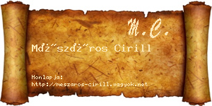 Mészáros Cirill névjegykártya